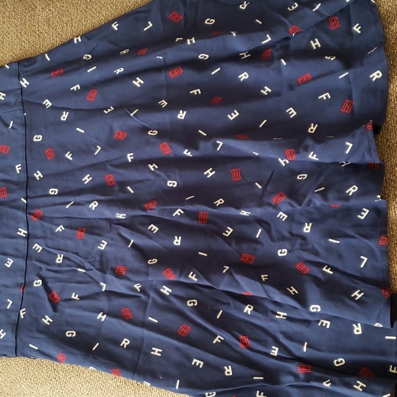 Tommy Hilfiger navy blue cold shoulder white & red print dress - Picture 3 of 9